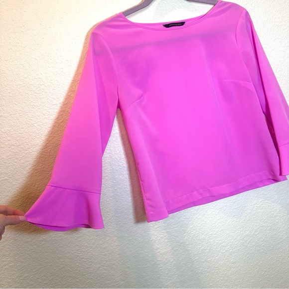 BANANA REPUBLIC - Women’s Pink 3/4 Sleeve Rounded Neck Blouse - XS - Picture 2 of 4